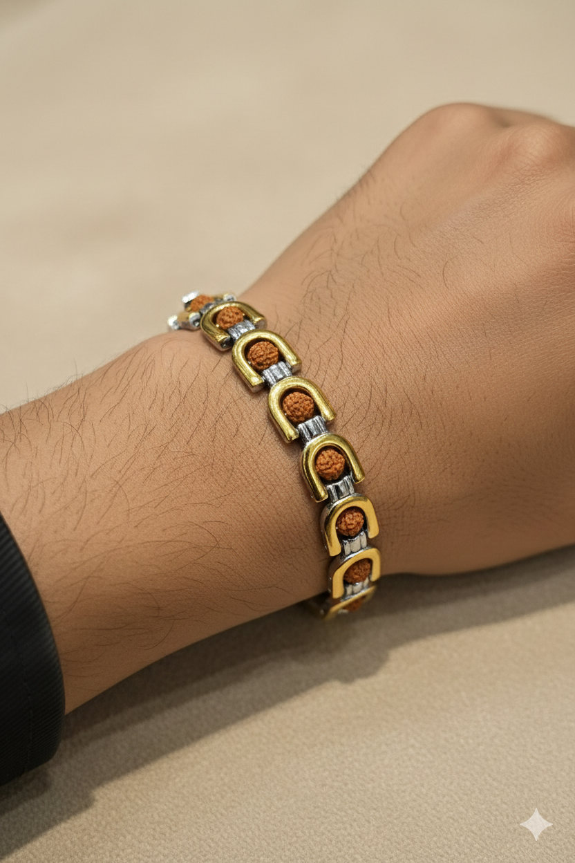 Men’s 925 Sterling Silver Gold-Plated CZ Bracelet – Bold Luxury Design