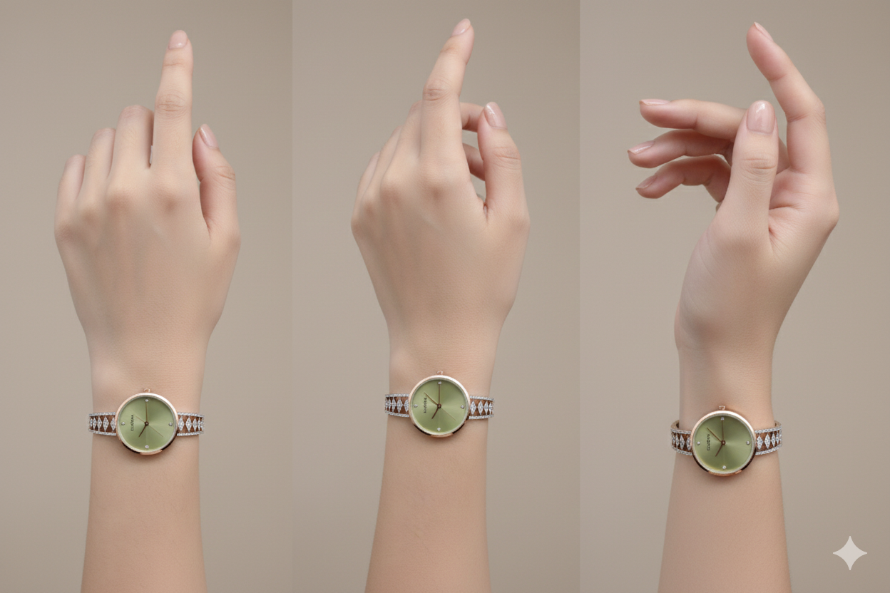 925 Sterling Silver Women’s Rose Gold Watch with Diamond Accents