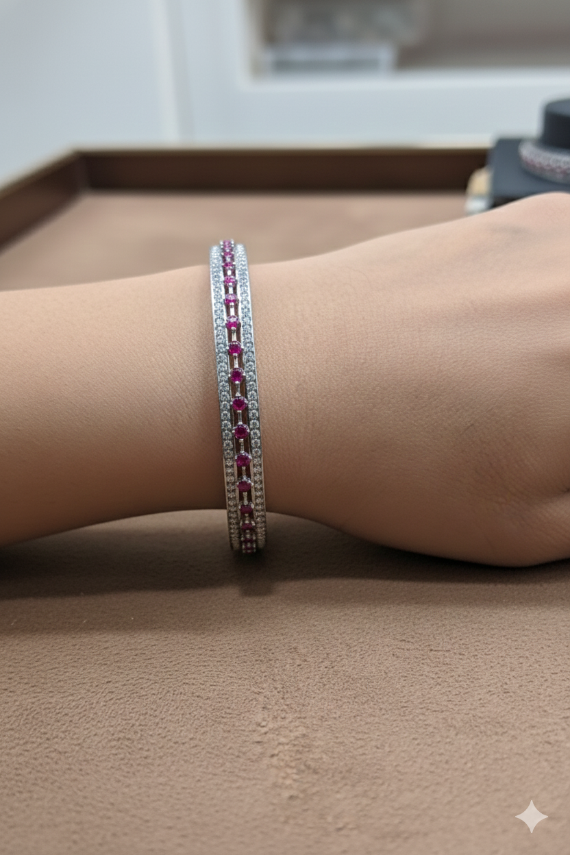 Elegant Diamond Bangles for Women in 925 Sterling Silver | Classic Silver Jewellery