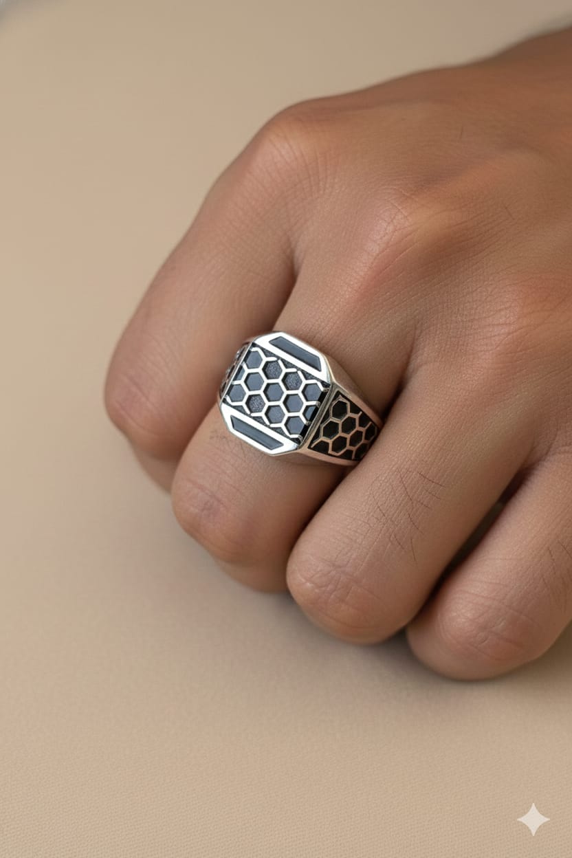 Men’s Sterling Silver CZ Ring | 925 Silver Men’s Jewellery | Silver Finish | 9.01 gm