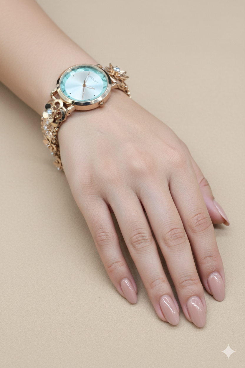 Elegant Rose Gold Diamond Timepiece for Women | 925 Sterling Silver Watch