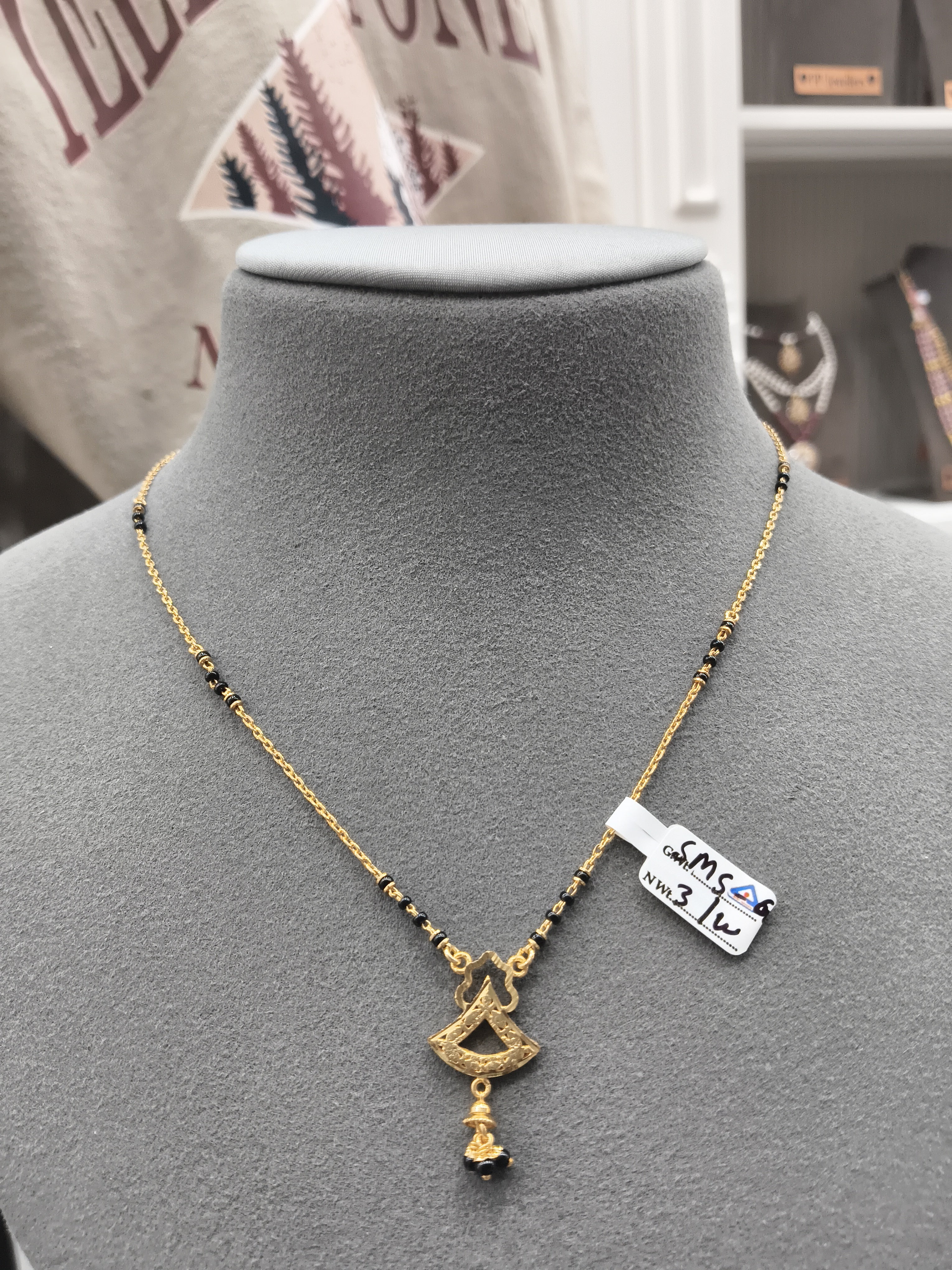 Elegant CZ Mangalsutra for Women in 925 Sterling Silver | Gold Finish Sacred Jewellery